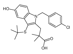 3-(3-(TERT-BUTYLTHIO)-1-(4-CHLOROBENZYL)-5-HYDROXY-1H-INDOL-2-YL)-2,2-DIMETHYLPROPANOIC ACID结构式