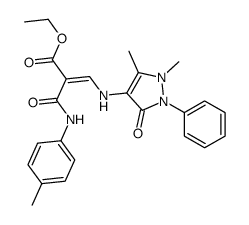 ethyl 3-[(1,5-dimethyl-3-oxo-2-phenylpyrazol-4-yl)amino]-2-[(4-methylphenyl)carbamoyl]prop-2-enoate结构式