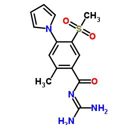 N-(二氨基亚甲基)-2-甲基-5-(甲基磺酰基)-4-(1H-吡咯-1-基)苯甲酰胺结构式