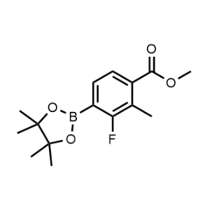 Methyl 3-fluoro-2-methyl-4-(4,4,5,5-tetramethyl-1,3,2-dioxaborolan-2-yl)benzoate Structure