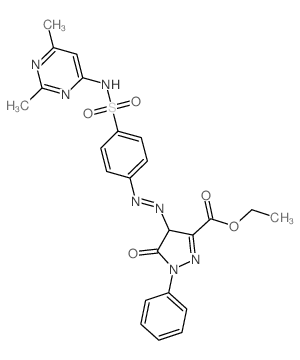 1H-Pyrazole-3-carboxylicacid,4-[2-[4-[[(2,6-dimethyl-4-pyrimidinyl)amino]sulfonyl]phenyl]diazenyl]-4,5-dihydro-5-oxo-1-phenyl-,ethyl ester structure