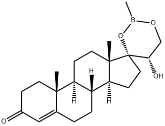 (20S)-20-Hydroxy-17,21-[(methylboranediyl)bisoxy]pregn-4-en-3-one结构式