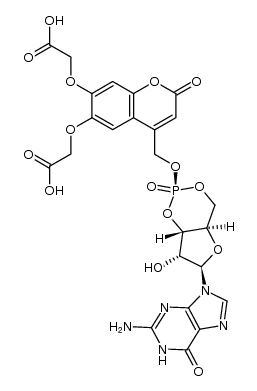 cyclic guanosine-3',5'-monophosphate [6,7-bis(carboxymethoxy)coumarin-4-yl]methyl ester Structure