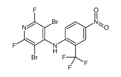 3,5-dibromo-2,6-difluoro-N-[4-nitro-2-(trifluoromethyl)phenyl]pyridin-4-amine结构式