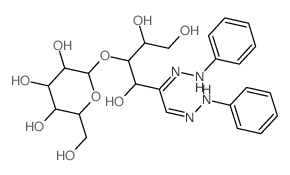 2-(hydroxymethyl)-6-[(5Z)-1,2,4-trihydroxy-5,6-bis(phenylhydrazinylidene)hexan-3-yl]oxy-oxane-3,4,5-triol结构式