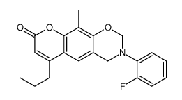 3-(2-fluorophenyl)-10-methyl-6-propyl-2,4-dihydropyrano[3,2-g][1,3]benzoxazin-8-one结构式