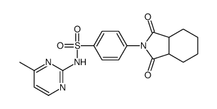 4-(1,3-dioxo-3a,4,5,6,7,7a-hexahydroisoindol-2-yl)-N-(4-methylpyrimidin-2-yl)benzenesulfonamide结构式