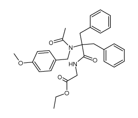 N-acetyl-N-(4-methoxybenzyl)-α,α-dibenzylglycylglycine ethyl ester结构式