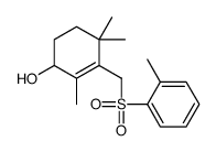 2,4,4-trimethyl-3-[(2-methylphenyl)sulfonylmethyl]cyclohex-2-en-1-ol Structure