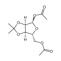 1,5-di-O-acetyl-2,3-O-isopropylidene-α-D-ribofuranose Structure