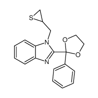 2-(2-phenyl-1,3-dioxolan-2-yl)-1-(thiiran-2-ylmethyl)-1H-benzo[d]imidazole结构式