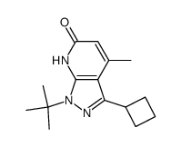 1-tert-butyl-3-cyclobutyl-4-methyl-1,7-dihydro-pyrazolo[3,4-b]pyridin-6-one结构式