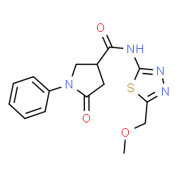 N-[5-(methoxymethyl)-1,3,4-thiadiazol-2-yl]-5-oxo-1-phenylpyrrolidine-3-carboxamide Structure