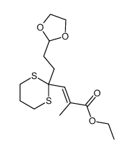 (E)-3-[2-(2-[1,3]Dioxolan-2-yl-ethyl)-[1,3]dithian-2-yl]-2-methyl-acrylic acid ethyl ester Structure