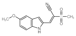 (E)-3-(5-methoxy-1H-indol-2-yl)-2-methylsulfonylprop-2-enenitrile结构式