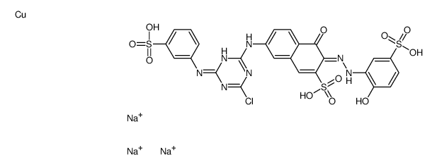 trisodium,(3Z)-7-[[4-chloro-6-(3-sulfoanilino)-1,3,5-triazin-2-yl]amino]-3-[(2-hydroxy-5-sulfophenyl)hydrazinylidene]-4-oxonaphthalene-2-sulfonic acid,copper Structure