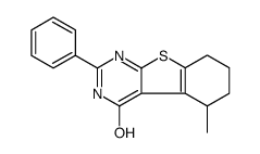 5-methyl-2-phenyl-5,6,7,8-tetrahydro-3H-[1]benzothiolo[2,3-d]pyrimidin-4-one Structure