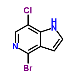 4-溴-7-氯-1H-吡咯并[3,2-c]吡啶结构式