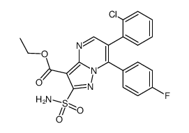 6-(2-chlorophenyl)-3-ethoxycarbonyl-7-(4-fluorophenyl)-2-sulfamoylpyrazolo[1,5-a]pyrimidine Structure