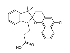 3,3-dimethyl-1-(2-carboxyethyl)-6'-chlorospiro[indoline-2,2'-[3,2-h]pyrido[2H-1]benzopyran] Structure