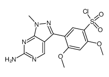 5-(6-amino-1-methyl-1H-pyrazolo[3,4-d]pyrimidin-3-yl)-2,4-dimethoxy-benzenesulfonyl chloride Structure