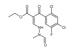 2-(2,4-Dichlor-5-fluor-benzoyl)-3-(2-formyl-2-methylhydrazino)acrylsaeure-ethylester Structure