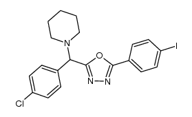 2-((4-chlorophenyl)(piperidin-1-yl)methyl)-5-(4-iodophenyl)-1,3,4-oxadiazole Structure