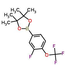 2-(3-Fluoro-4-(trifluoromethoxy)phenyl)-4,4,5,5-tetramethyl-1,3,2-dioxaborolane structure