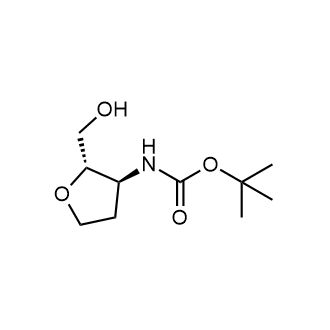 tert-Butyl N-[(2S,3S)-2-(hydroxymethyl)tetrahydrofuran-3-yl]carbamate Structure