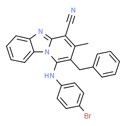 2-benzyl-1-[(4-bromophenyl)amino]-3-methylpyrido[1,2-a]benzimidazole-4-carbonitrile结构式