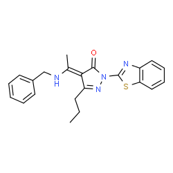 (4E)-2-(1,3-Benzothiazol-2-yl)-4-[1-(benzylamino)ethylidene]-5-propyl-2,4-dihydro-3H-pyrazol-3-one picture