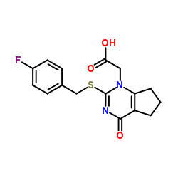 1H-Cyclopentapyrimidine-1-acetic acid, 2-[[(4-fluorophenyl)Methyl]thio]-4,5,6,7-tetrahydro-4-oxo- Structure