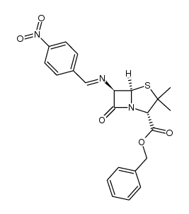 6β-(4-nitro-benzylideneamino)-penicillanic acid benzyl ester结构式