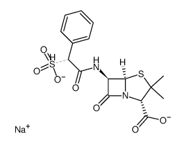 disodium [2S-[2alpha,5alpha,6beta(S*)]]-3,3-dimethyl-7-oxo-6-(phenylsulphonatoacetamido)-4-thia-1-azabicyclo[3.2.0]heptane-2-carboxylate Structure