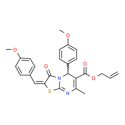 allyl 2-(4-methoxybenzylidene)-5-(4-methoxyphenyl)-7-methyl-3-oxo-2,3-dihydro-5H-[1,3]thiazolo[3,2-a]pyrimidine-6-carboxylate Structure