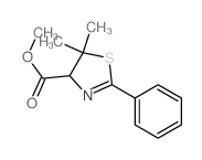 4-Thiazolecarboxylicacid, 4,5-dihydro-5,5-dimethyl-2-phenyl-, methyl ester Structure