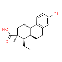 [1R,(+)]-1β-Ethyl-1,2,3,4,4aβ,9,10,10aα-octahydro-7-hydroxy-2-methylphenanthrene-2β-carboxylic acid structure