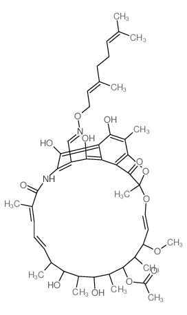 3-[((E)-3,7-dimethyl-octa-2,6-dienyloxyimino)-methyl]-rifamycin Structure