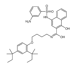 4-[[(3-Aminophenyl)sulfonyl]amino]-N-[4-[2,4-bis(1,1-dimethylpropyl)phenoxy]butyl]-1-hydroxy-2-naphthalenecarboxamide picture