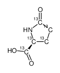 (S)-5-oxopyrrolidine-2-carboxylic-2,3,4,5-13C4acid-13C结构式