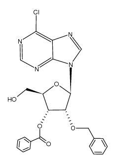 9-(3-O-benzoyl-2-O-benzyl-β-D-ribofuranosyl)-6-chloropurine Structure