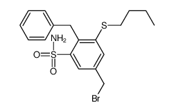 2-benzyl-5-(bromomethyl)-3-butylsulfanylbenzenesulfonamide结构式