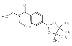 N,N-二乙基-5-(4,4,5,5-四甲基-1,3,2-二氧硼杂环戊烷-2-基)吡啶-2-甲酰胺结构式