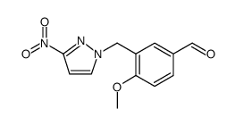 Benzaldehyde, 4-methoxy-3-[(3-nitro-1H-pyrazol-1-yl)methyl]结构式