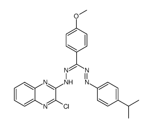 5-(3-chloroquinoxalin-2-yl)-1-(4-isopropylphenyl)-3-(4-methoxyphenyl)formazan结构式