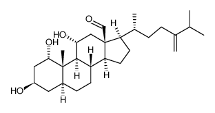 24-methylene-1α,3β,11α-trihydroxy-5α-cholestan-18-al结构式