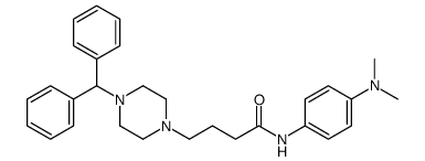 1-Piperazinebutanamide, N-(4-(dimethylamino)phenyl)-4-(diphenylmethyl)- Structure