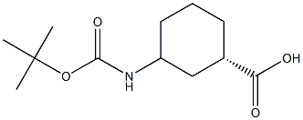 (1S)-3-((tert-butoxycarbonyl)amino)cyclohexane-1-carboxylic acid结构式