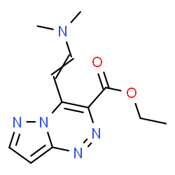 Ethyl 4-[(E)-2-(dimethylamino)vinyl]pyrazolo-[5,1-c][1,2,4]triazine-3-carboxylate structure