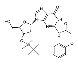 N2-phenoxyacetyl-3'-TBDMS-2'-deoxyguanosine Structure